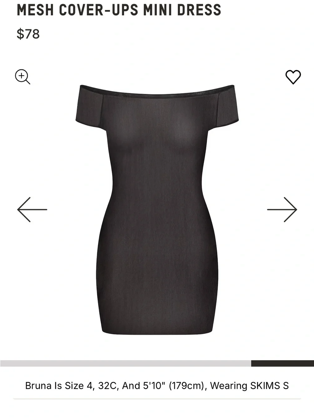 SKIMS MESH COVER-UPS MINI DRESS S